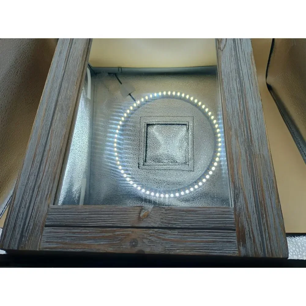 Rustic Wall Mirror Wood Frame Rectangle Farmhouse Decor 16 X 11 1/2 Inches